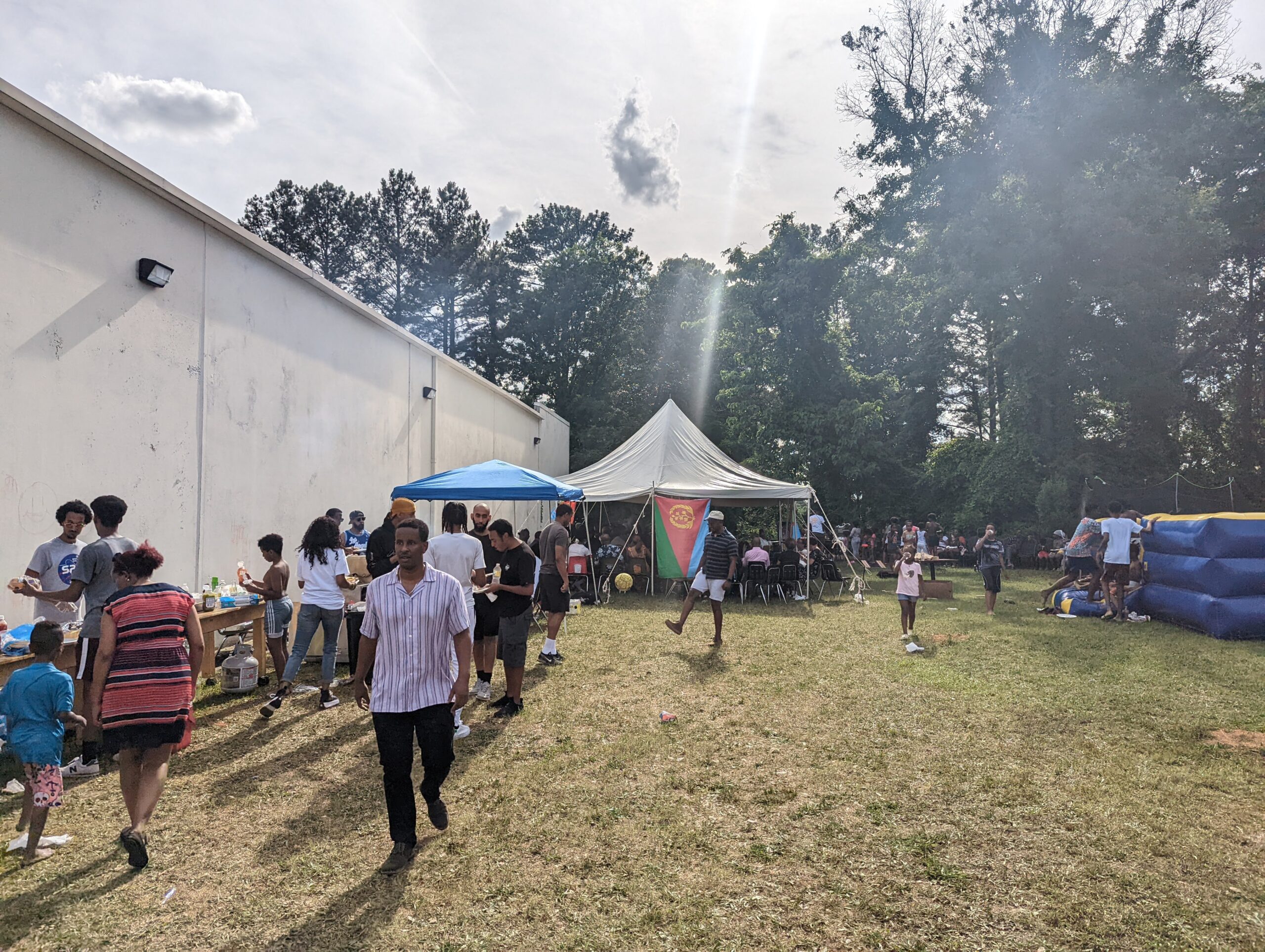 Community event with Eritrean flag